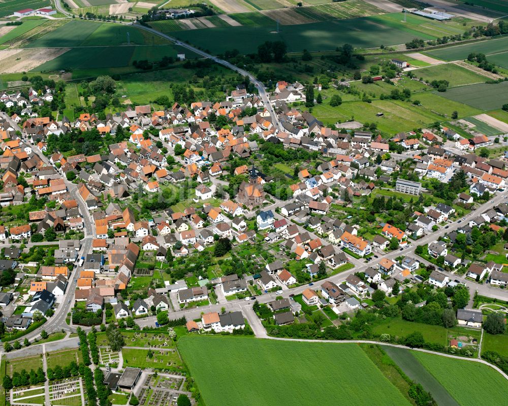 Luftbild Staffort - Stadtansicht vom Innenstadtbereich in Staffort im Bundesland Baden-Württemberg, Deutschland