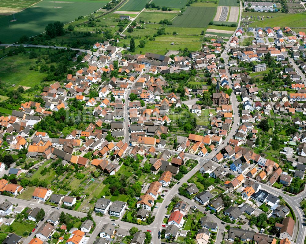 Luftaufnahme Staffort - Stadtansicht vom Innenstadtbereich in Staffort im Bundesland Baden-Württemberg, Deutschland