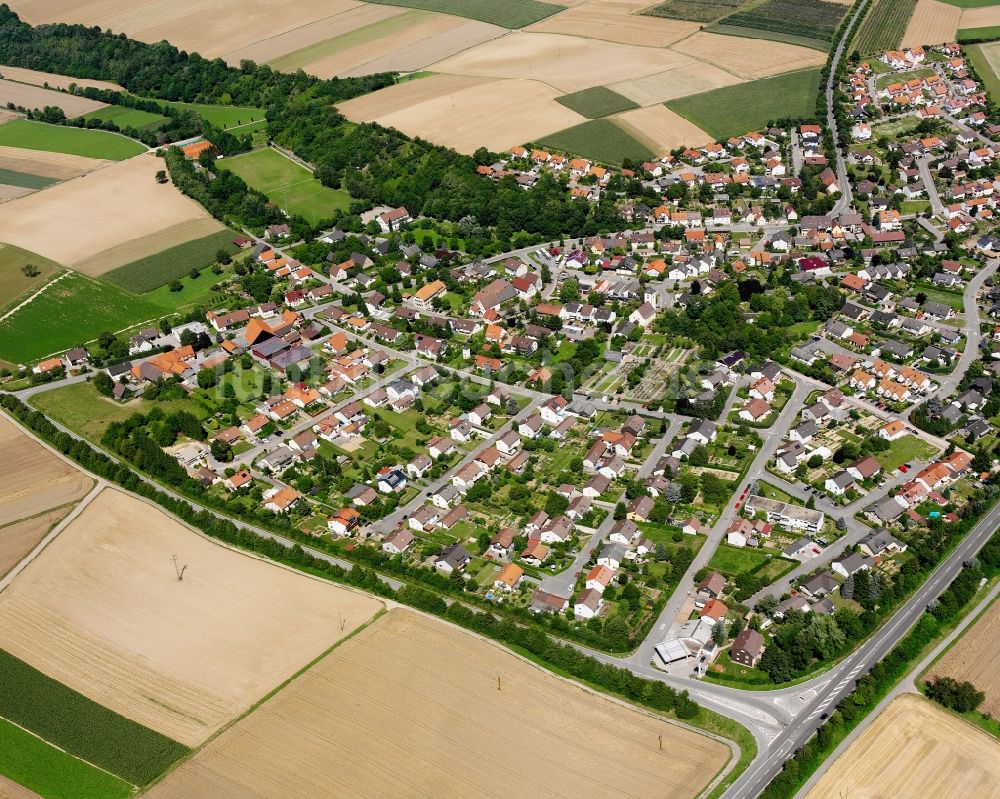 Stebbach von oben - Stadtansicht vom Innenstadtbereich in Stebbach im Bundesland Baden-Württemberg, Deutschland