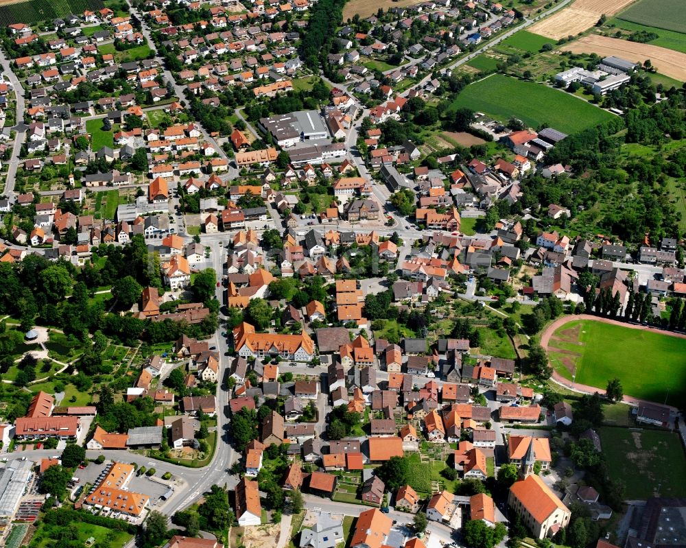 Stebbach aus der Vogelperspektive: Stadtansicht vom Innenstadtbereich in Stebbach im Bundesland Baden-Württemberg, Deutschland