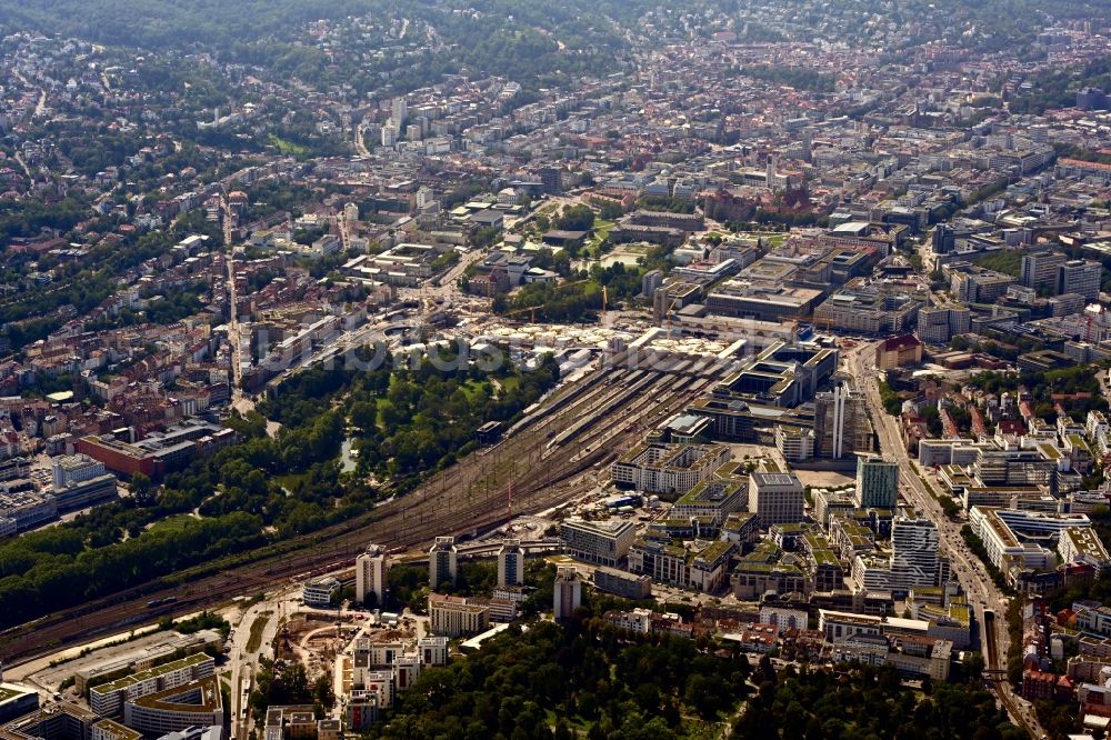 Stuttgart von oben - Stadtansicht vom Innenstadtbereich in Stuttgart im Bundesland Baden-Württemberg, Deutschland