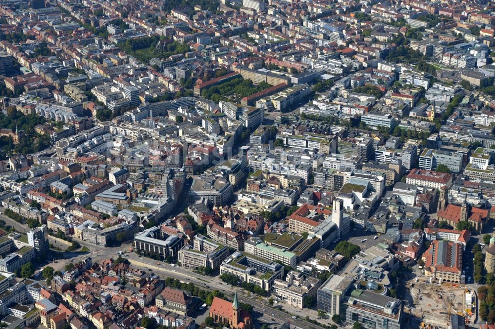 Luftaufnahme Stuttgart - Stadtansicht vom Innenstadtbereich in