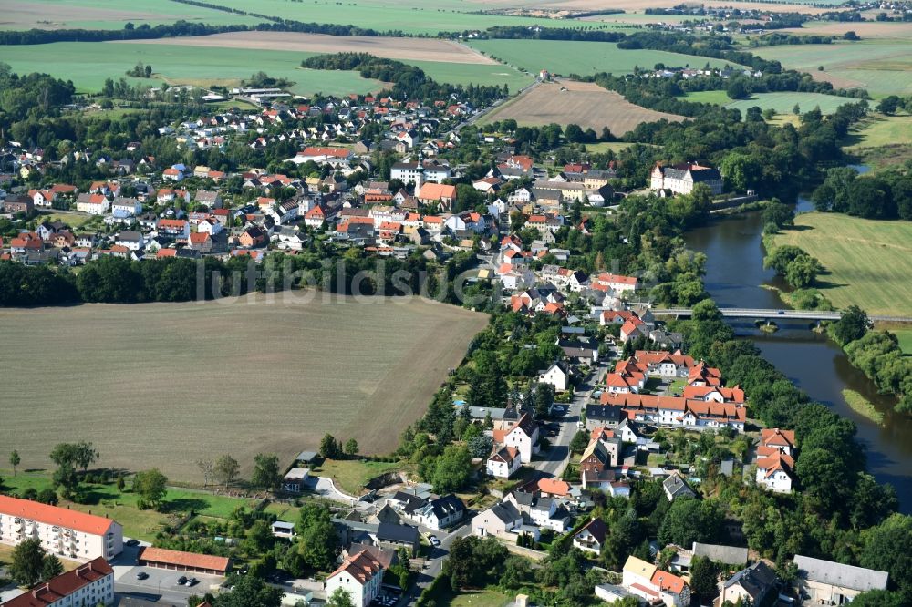 Trebsen/Mulde aus der Vogelperspektive: Stadtansicht vom Innenstadtbereich in Trebsen/Mulde im Bundesland Sachsen