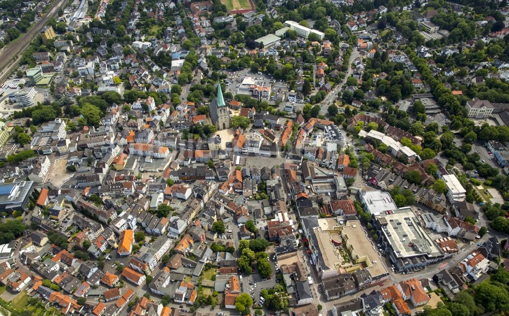 Luftaufnahme Unna - Stadtansicht vom Innenstadtbereich in Unna im Bundesland Nordrhein-Westfalen