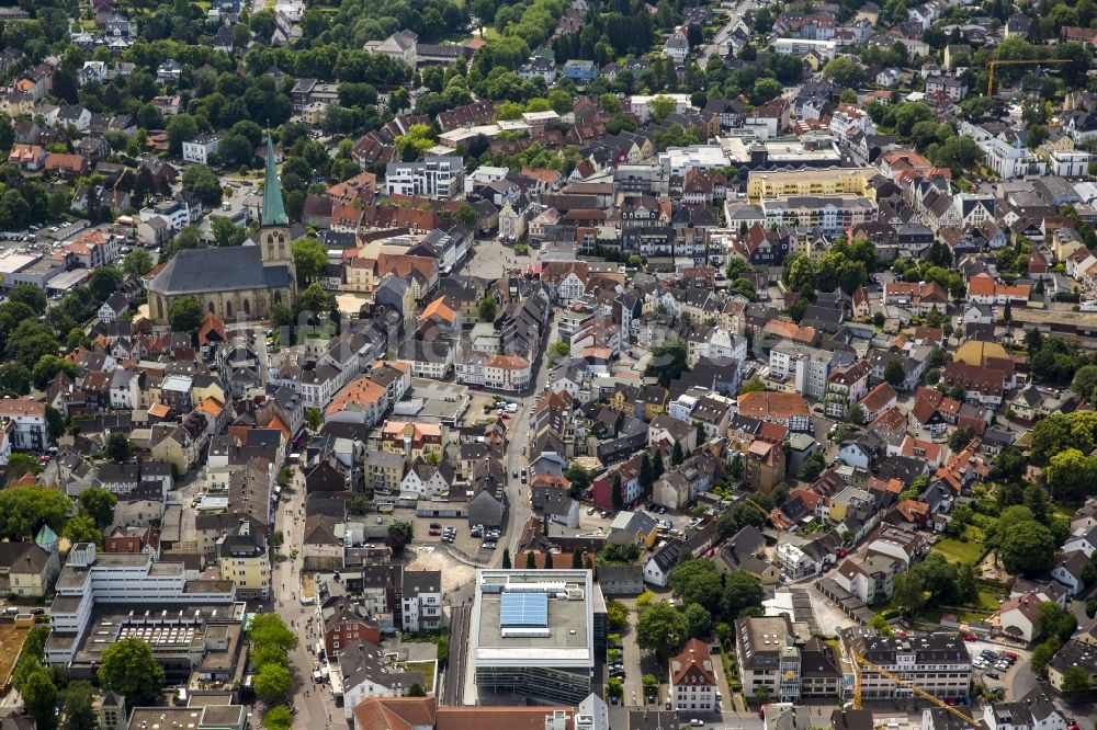 Unna von oben - Stadtansicht vom Innenstadtbereich in Unna im Bundesland Nordrhein-Westfalen