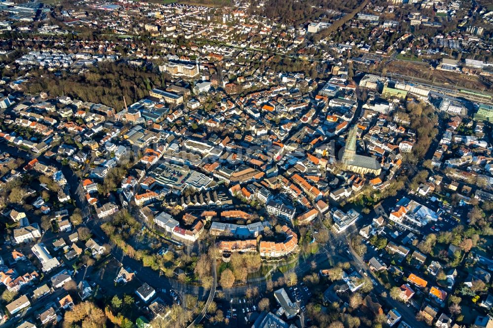 Unna aus der Vogelperspektive: Stadtansicht vom Innenstadtbereich in Unna im Bundesland Nordrhein-Westfalen, Deutschland