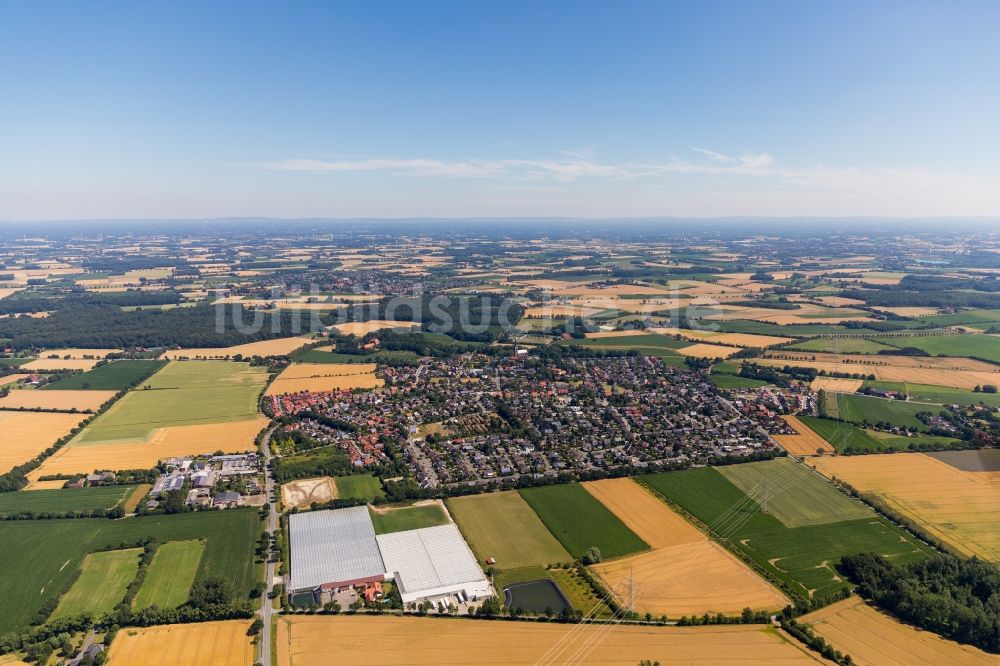 Luftaufnahme Vorhelm - Stadtansicht vom Innenstadtbereich in Vorhelm im Bundesland Nordrhein-Westfalen, Deutschland