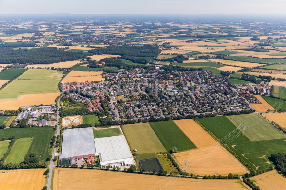 Vorhelm von oben - Stadtansicht vom Innenstadtbereich in Vorhelm im Bundesland Nordrhein-Westfalen, Deutschland