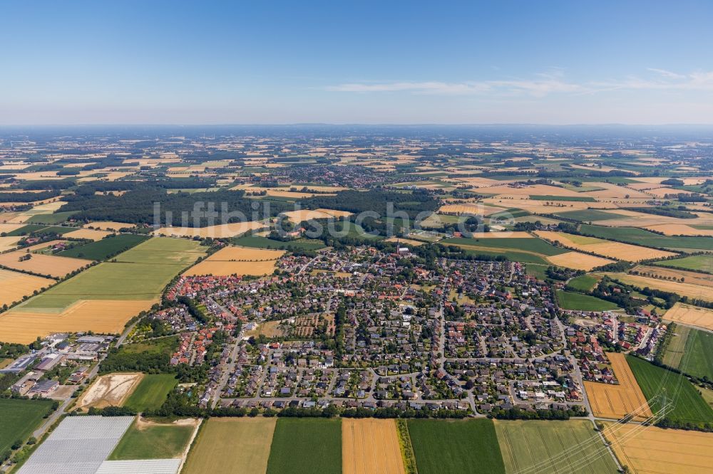 Vorhelm aus der Vogelperspektive: Stadtansicht vom Innenstadtbereich in Vorhelm im Bundesland Nordrhein-Westfalen, Deutschland