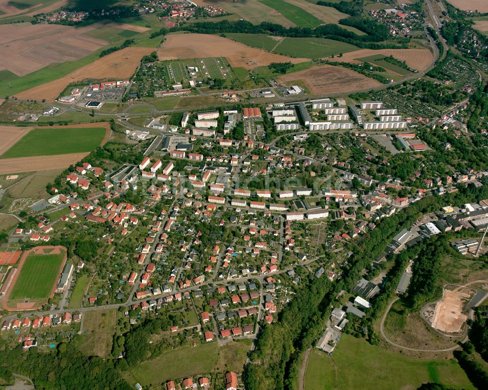 Weida aus der Vogelperspektive: Stadtansicht vom Innenstadtbereich in Weida im Bundesland Thüringen, Deutschland