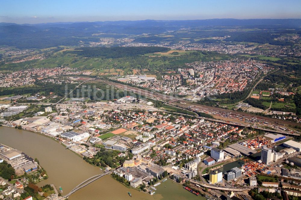 Luftaufnahme Weil am Rhein - Stadtansicht vom Innenstadtbereich in Weil am Rhein im Bundesland Baden-Württemberg