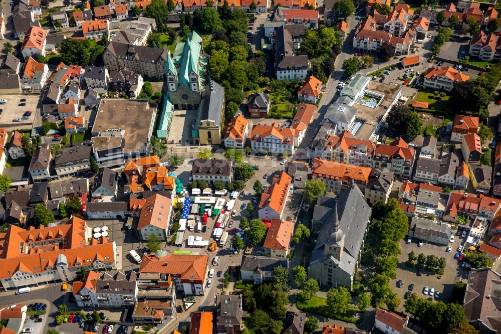 Luftaufnahme Werl - Stadtansicht vom Innenstadtbereich in Werl im Bundesland Nordrhein-Westfalen