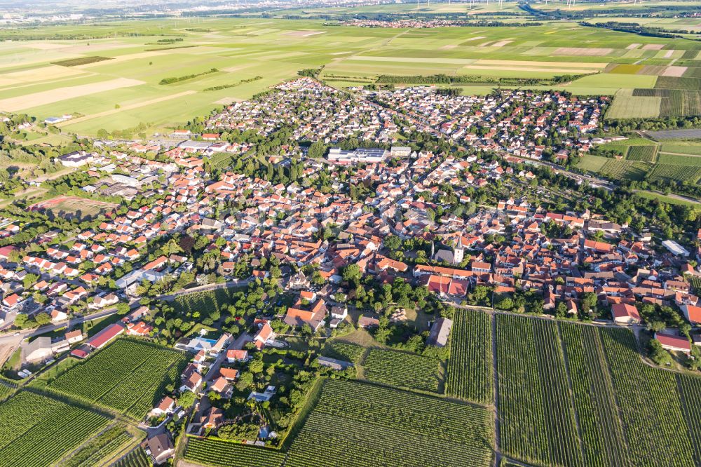 Westhofen von oben - Stadtansicht vom Innenstadtbereich in Westhofen im Bundesland Rheinland-Pfalz, Deutschland