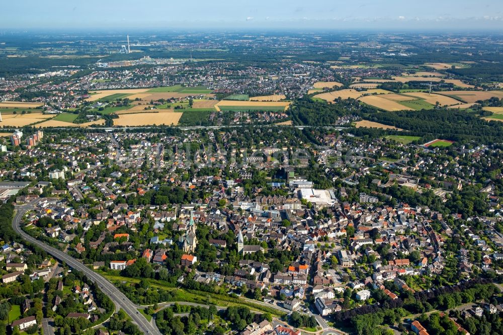 Kamen aus der Vogelperspektive: Stadtansicht vom Innenstadtbereich am Westring in Kamen im Bundesland Nordrhein-Westfalen