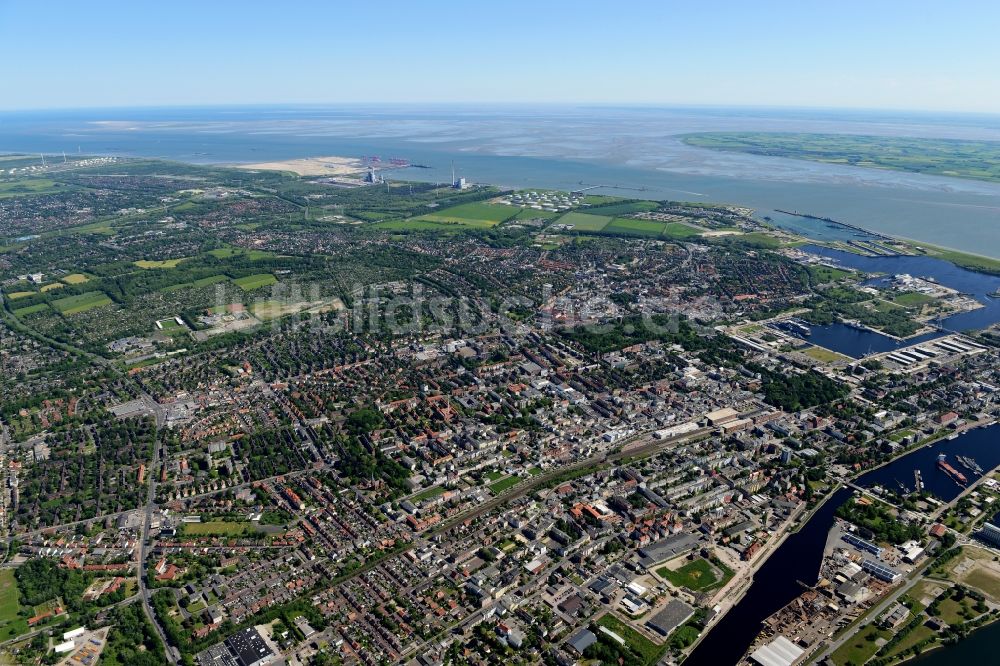 Wilhelmshaven aus der Vogelperspektive: Stadtansicht vom Innenstadtbereich in Wilhelmshaven im Bundesland Niedersachsen