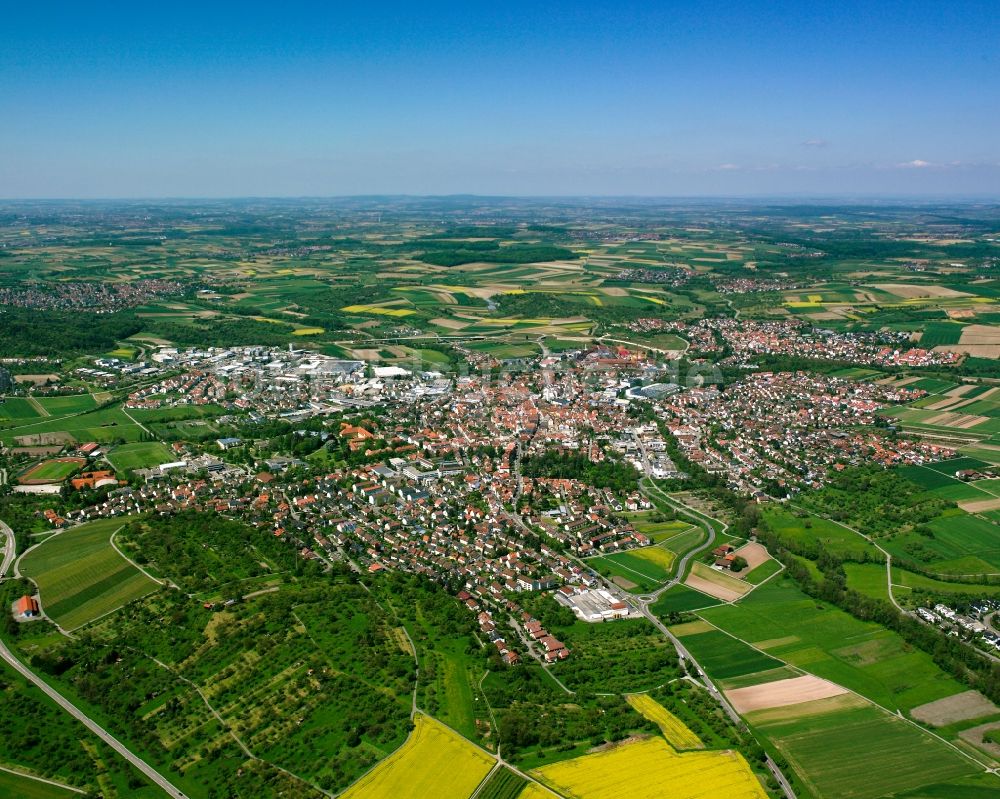 Winnenden aus der Vogelperspektive: Stadtansicht vom Innenstadtbereich in Winnenden im Bundesland Baden-Württemberg, Deutschland