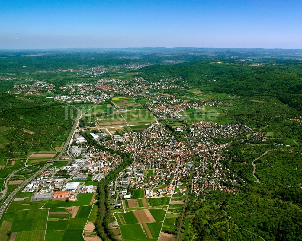 Luftaufnahme Winterbach - Stadtansicht vom Innenstadtbereich in Winterbach im Bundesland Baden-Württemberg, Deutschland