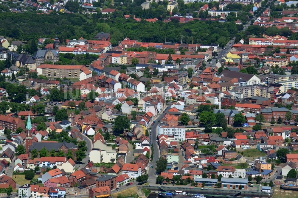 Luftbild Wittenberge - Stadtansicht vom Innenstadtbereich von Wittenberge im Bundesland Brandenburg