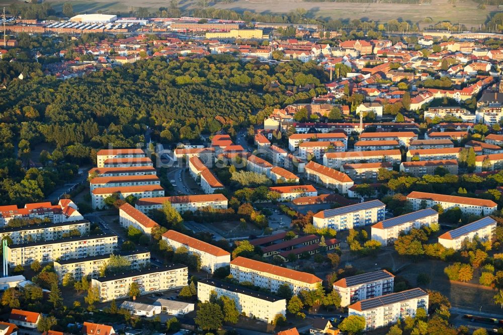 Wittenberge von oben - Stadtansicht vom Innenstadtbereich in Wittenberge im Bundesland Brandenburg, Deutschland