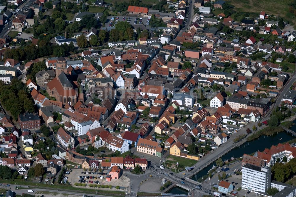 Luftaufnahme Wolgast - Stadtansicht vom Innenstadtbereich in Wolgast im Bundesland Mecklenburg-Vorpommern