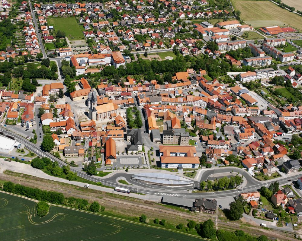 Worbis aus der Vogelperspektive: Stadtansicht vom Innenstadtbereich in Worbis im Bundesland Thüringen, Deutschland