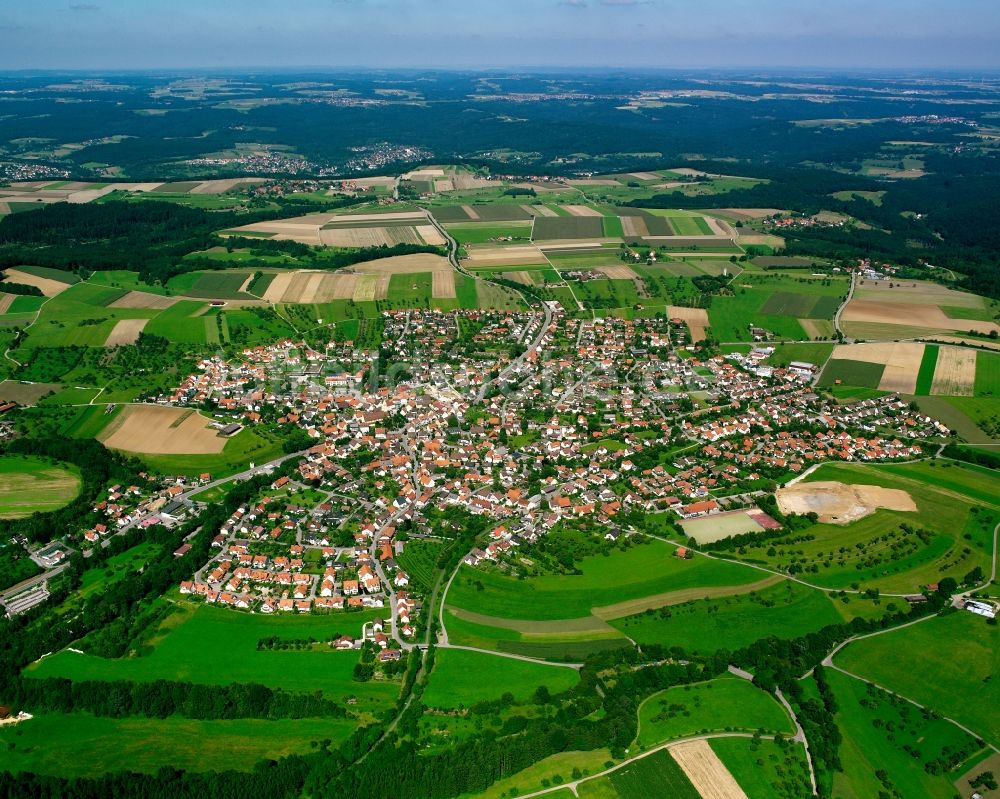 Luftaufnahme Wäschenbeuren - Stadtansicht vom Innenstadtbereich in Wäschenbeuren im Bundesland Baden-Württemberg, Deutschland