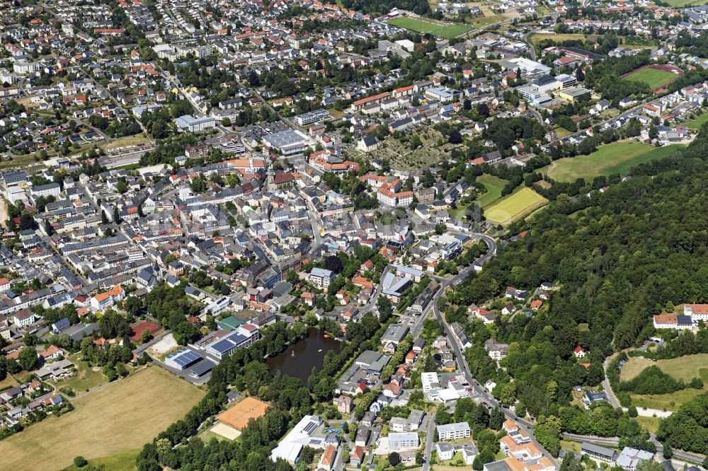 Wunsiedel von oben - Stadtansicht vom Innenstadtbereich in Wunsiedel im Bundesland Bayern, Deutschland