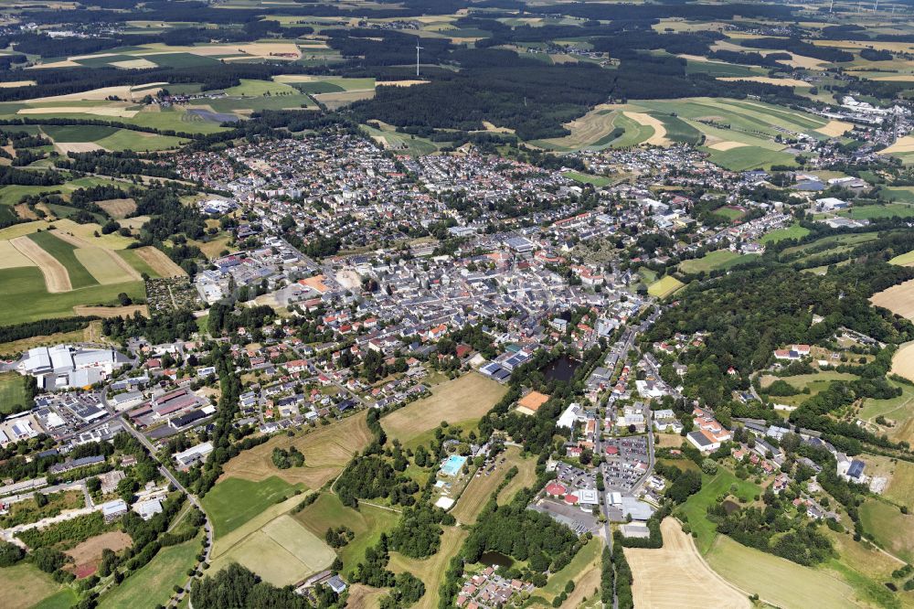 Wunsiedel aus der Vogelperspektive: Stadtansicht vom Innenstadtbereich in Wunsiedel im Bundesland Bayern, Deutschland