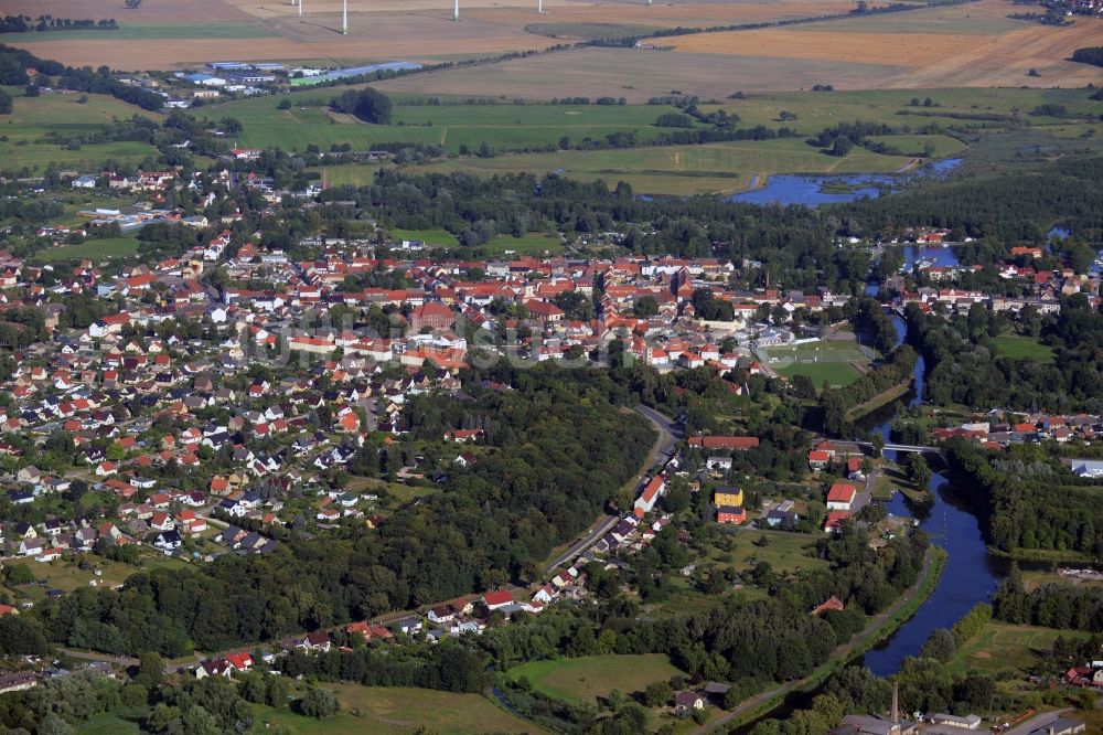 Luftaufnahme Zehdenick - Stadtansicht vom Innenstadtbereich in Zehdenick im Bundesland Brandenburg