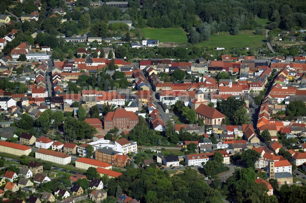 Zehdenick aus der Vogelperspektive: Stadtansicht vom Innenstadtbereich in Zehdenick im Bundesland Brandenburg