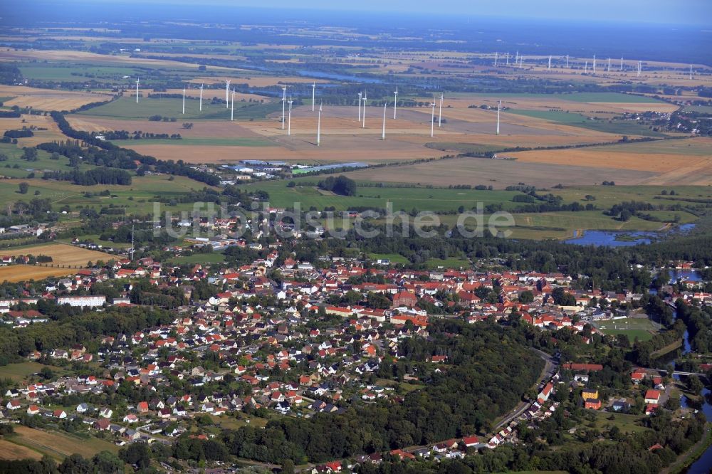 Luftaufnahme Zehdenick - Stadtansicht vom Innenstadtbereich in Zehdenick im Bundesland Brandenburg