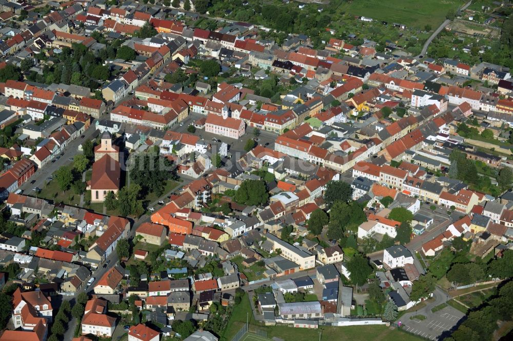 Luftaufnahme Zehdenick - Stadtansicht vom Innenstadtbereich in Zehdenick im Bundesland Brandenburg