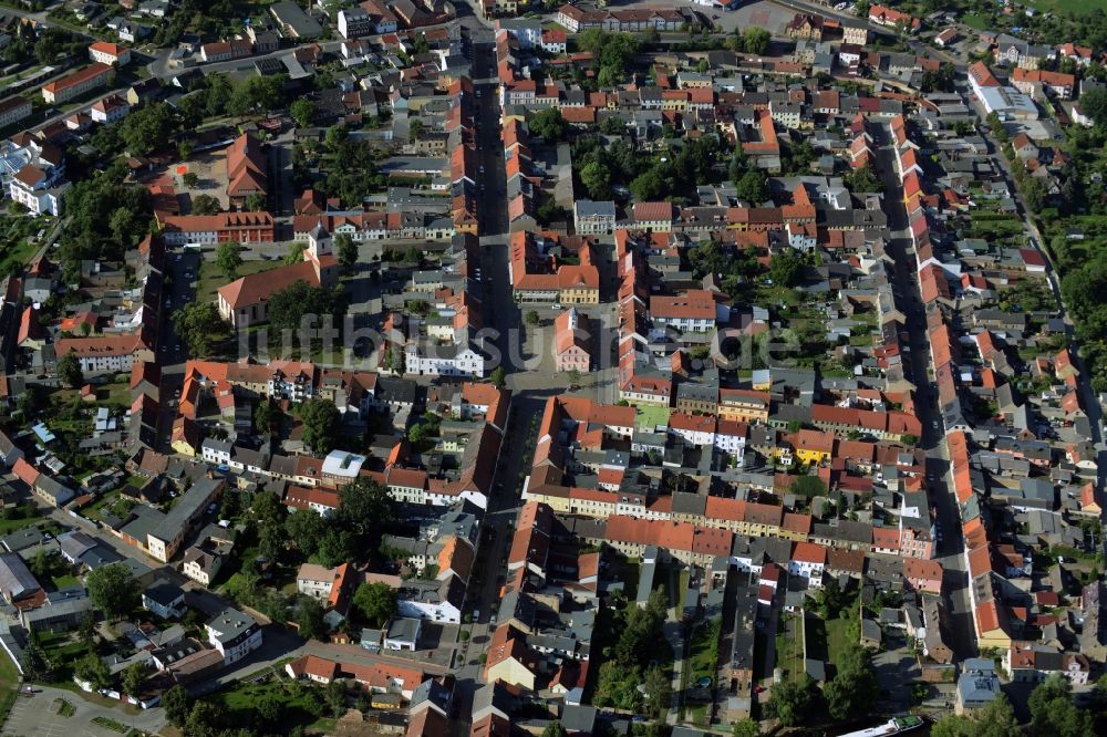 Luftaufnahme Zehdenick - Stadtansicht vom Innenstadtbereich in Zehdenick im Bundesland Brandenburg