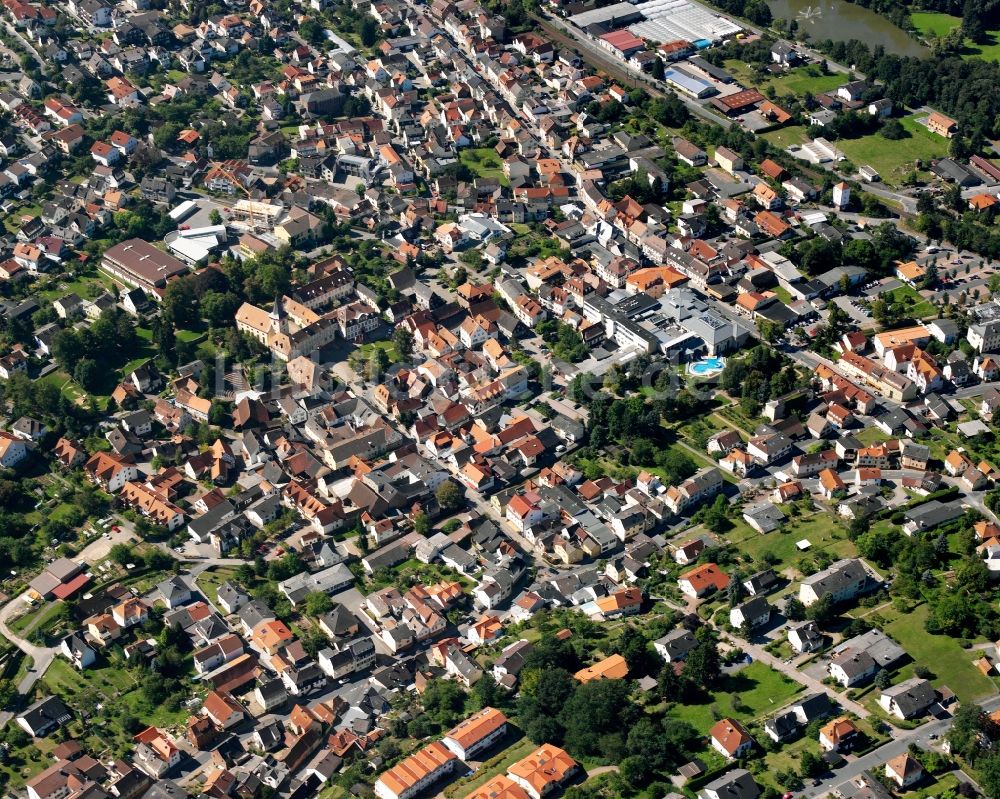 Zell von oben - Stadtansicht vom Innenstadtbereich in Zell im Bundesland Hessen, Deutschland