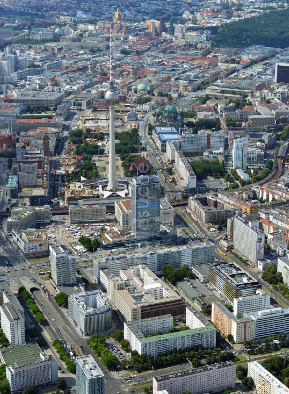 Luftaufnahme Berlin Mitte - Stadtansicht Innenstadtbereich im Zentrum Ost in Berlin Mitte