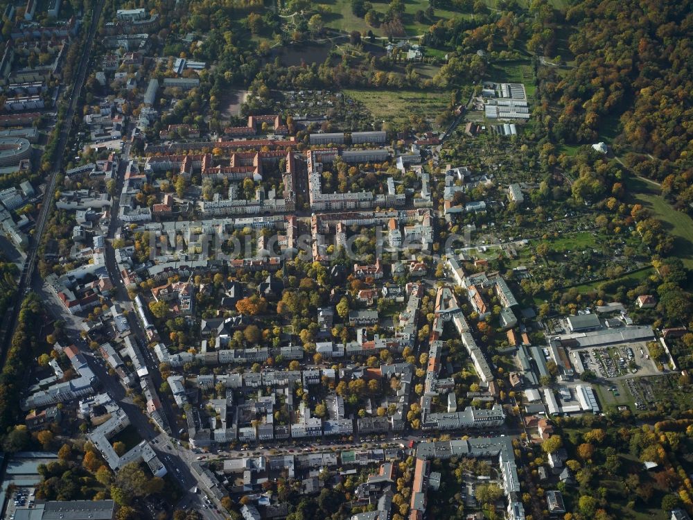 Potsdam aus der Vogelperspektive: Stadtansicht vom Innenstadtbereich an der Zeppelinstraße in Potsdam im Bundesland Brandenburg