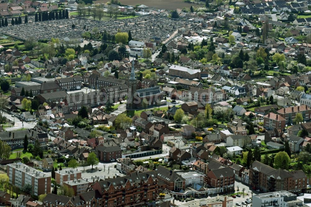 Lievin aus der Vogelperspektive: Stadtansicht des Innenstadtbereiches mit der Altstadt von Lievin in Nord-Pas-de-Calais Picardie, Frankreich