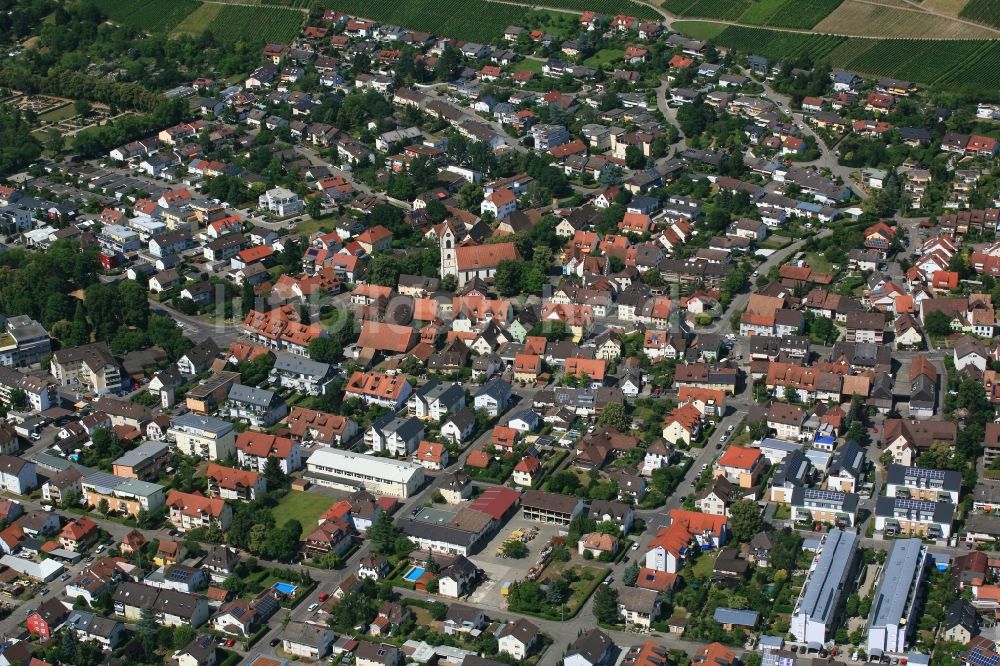 Luftaufnahme Weil am Rhein - Stadtansicht des Innenstadtbereiches Altweil in Weil am Rhein im Bundesland Baden-Württemberg, Deutschland