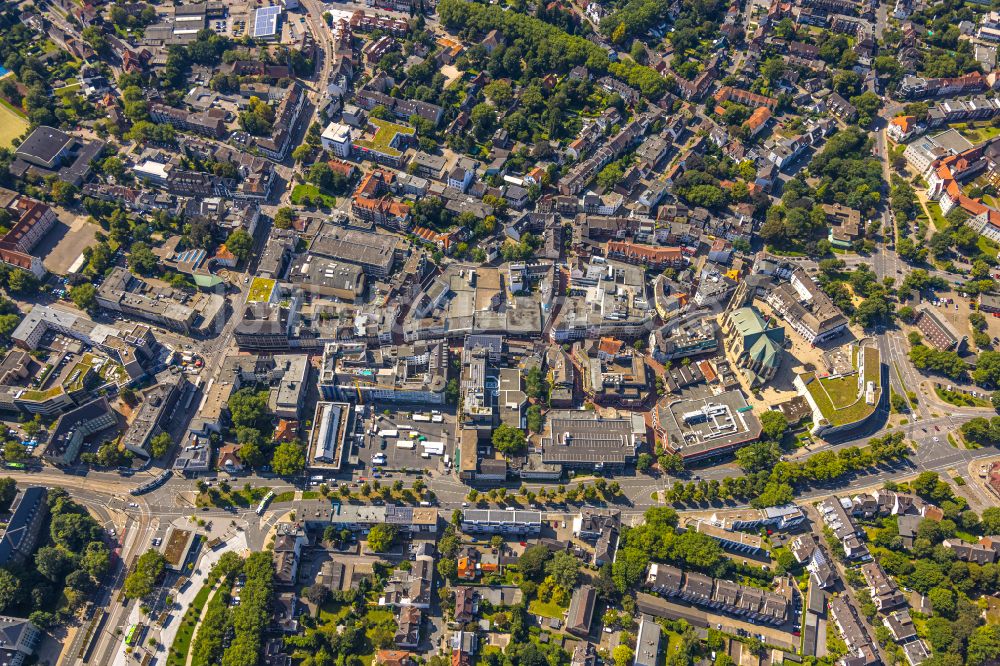 Luftaufnahme Gelsenkirchen - Stadtansicht des Innenstadtbereiches Buer in Gelsenkirchen im Bundesland Nordrhein-Westfalen