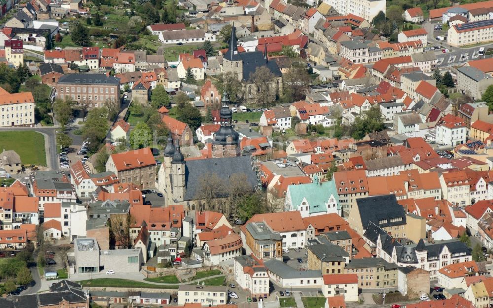 Luftbild Lutherstadt Eisleben - Stadtansicht des Innenstadtbereiches derLutherstadt Eisleben im Bundesland Sachsen-Anhalt