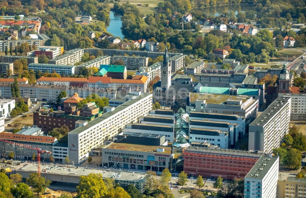 Luftaufnahme Dessau - Stadtansicht des Innenstadtbereiches in Dessau im Bundesland Sachsen-Anhalt, Deutschland