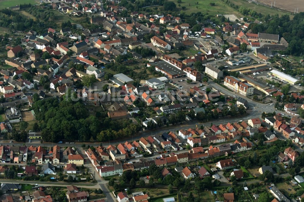 Luftbild Oberröblingen - Stadtansicht des Innenstadtbereiches entlang der Allstedter Straße in Oberröblingen im Bundesland Sachsen-Anhalt