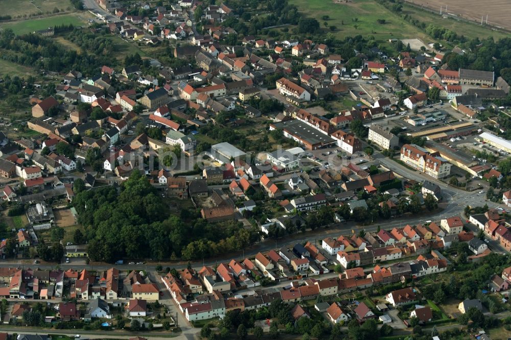 Luftaufnahme Oberröblingen - Stadtansicht des Innenstadtbereiches entlang der Allstedter Straße in Oberröblingen im Bundesland Sachsen-Anhalt