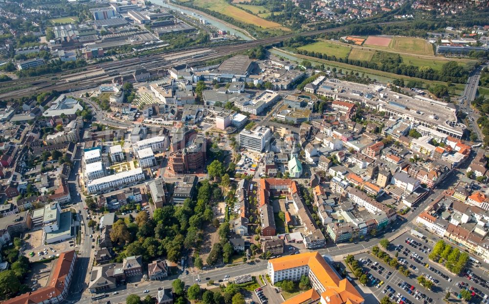 Luftaufnahme Hamm - Stadtansicht des Innenstadtbereiches entlang der Hohe Straße in Hamm im Bundesland Nordrhein-Westfalen