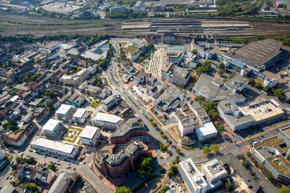 Hamm von oben - Stadtansicht des Innenstadtbereiches entlang der Hohe Straße in Hamm im Bundesland Nordrhein-Westfalen