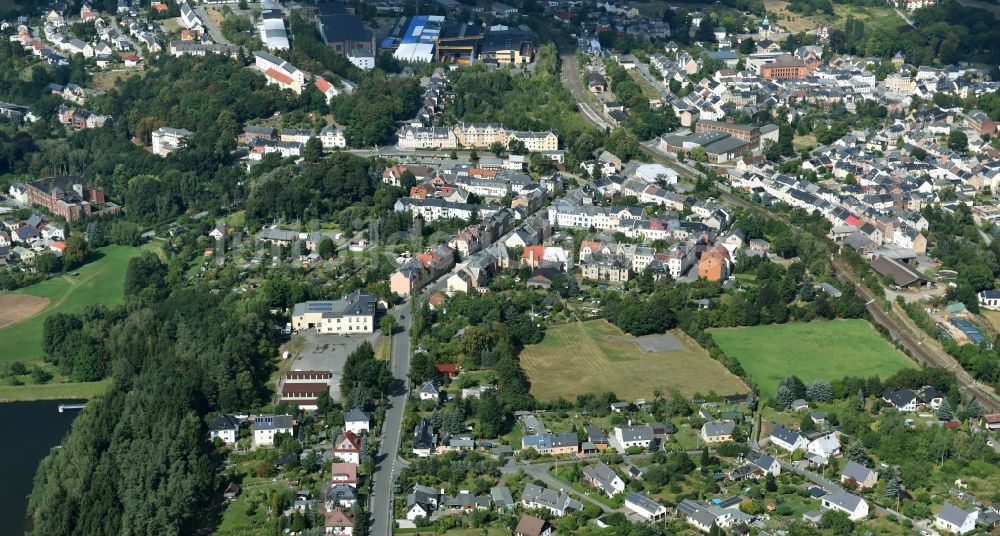 Luftbild Netzschkau - Stadtansicht des Innenstadtbereiches entlang der Schützenstraße in Netzschkau im Bundesland Sachsen