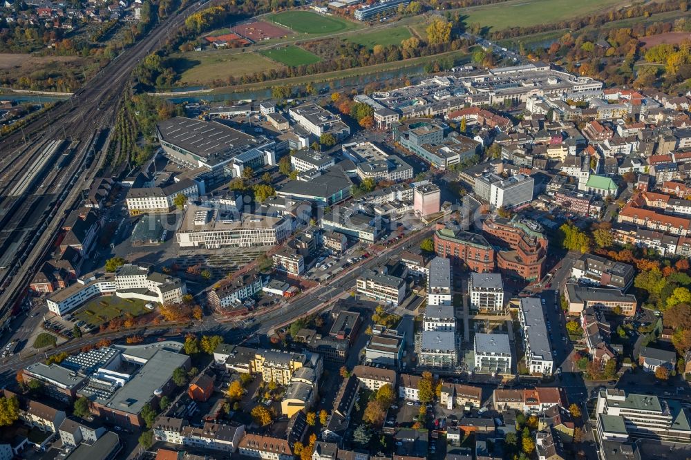 Hamm von oben - Stadtansicht des Innenstadtbereiches in Hamm im Bundesland Nordrhein-Westfalen