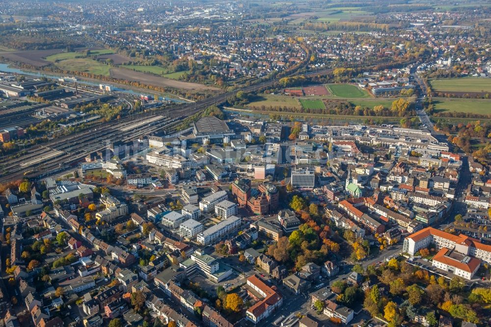 Luftaufnahme Hamm - Stadtansicht des Innenstadtbereiches in Hamm im Bundesland Nordrhein-Westfalen