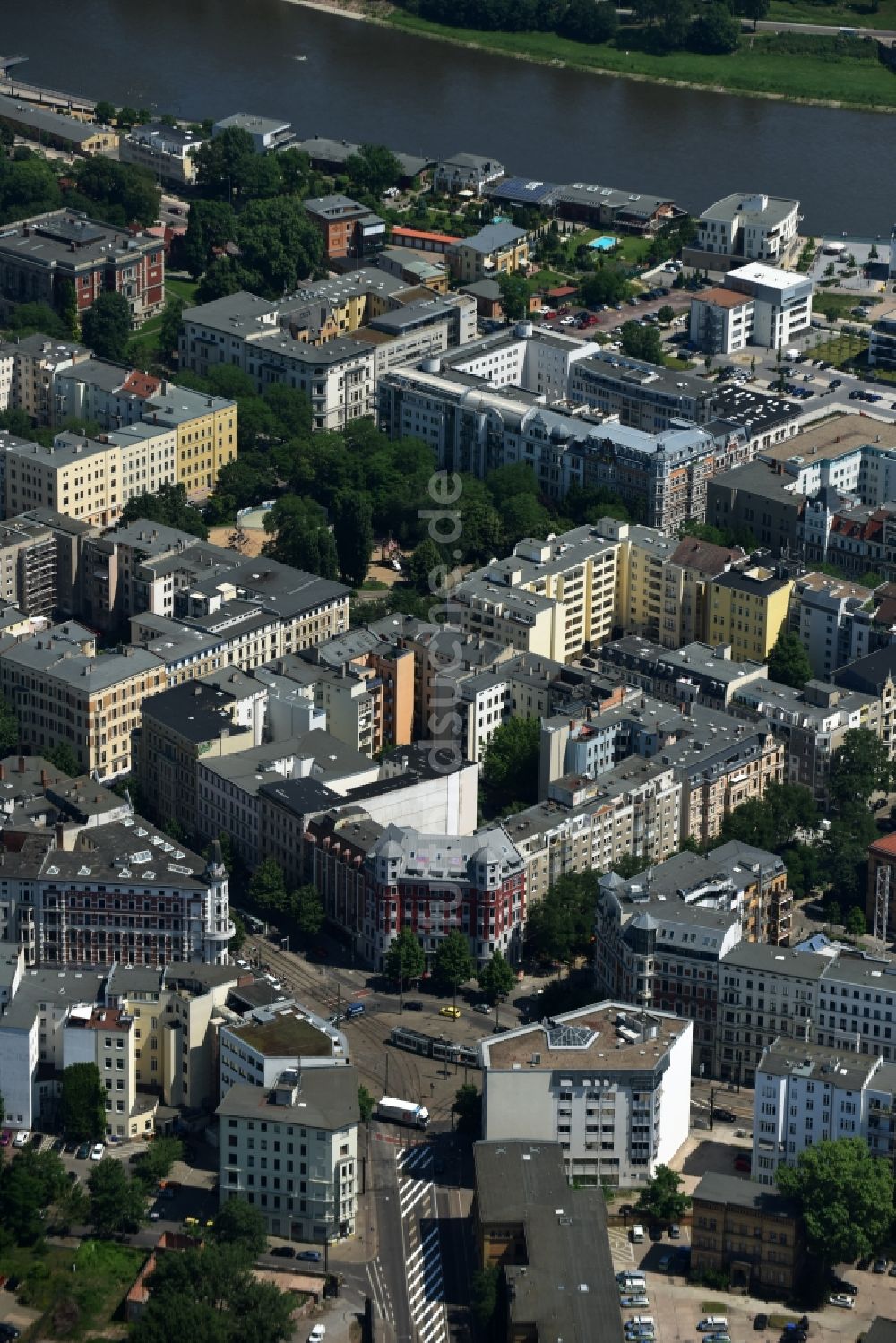 Luftbild Magdeburg - Stadtansicht des Innenstadtbereiches mit dem Hasselbachplatz in Magdeburg im Bundesland Sachsen-Anhalt