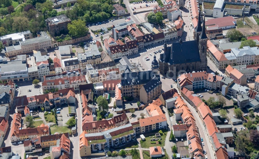 Köthen (Anhalt) aus der Vogelperspektive: Stadtansicht des Innenstadtbereiches in Köthen (Anhalt) im Bundesland Sachsen-Anhalt